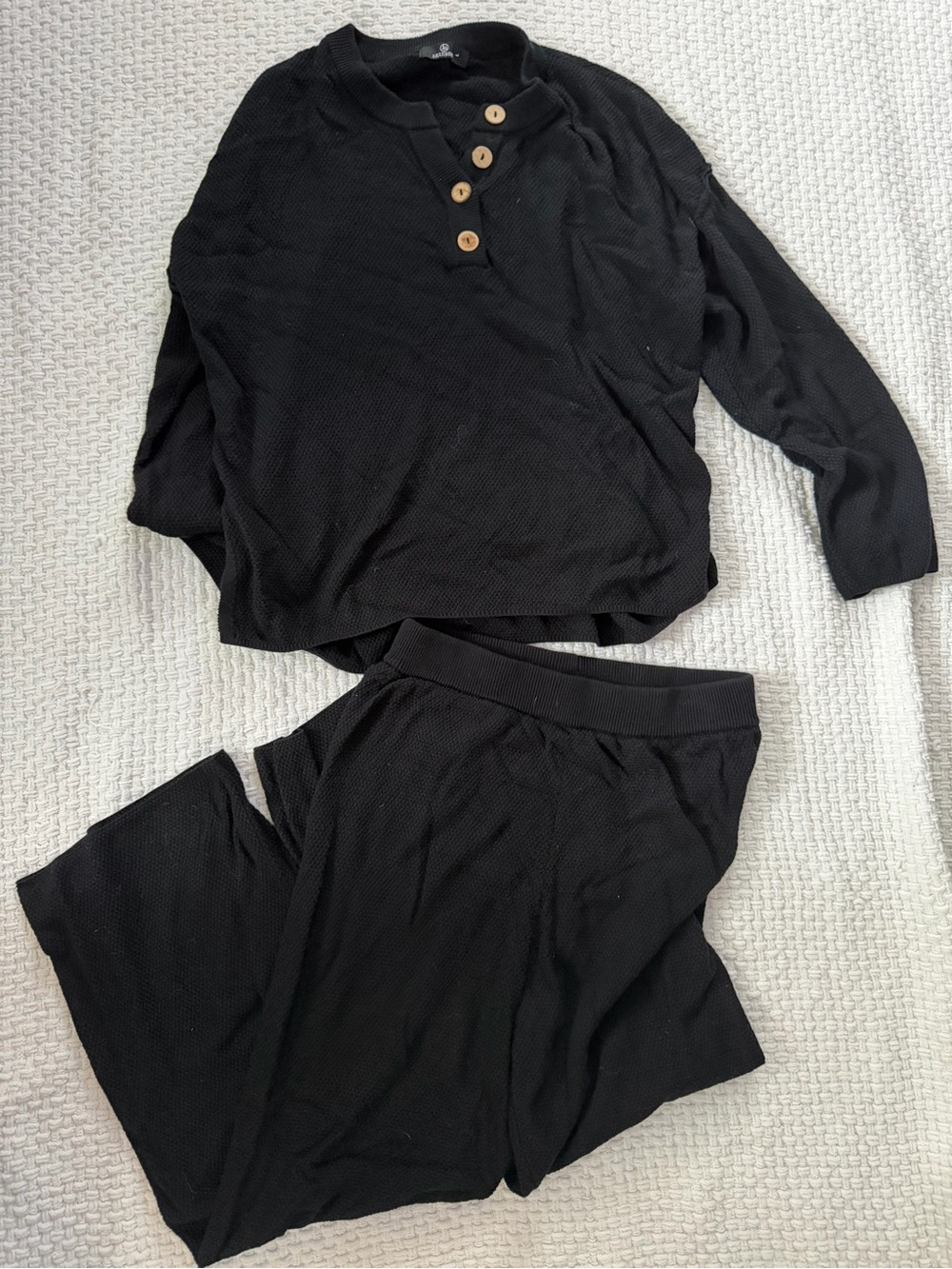 Women's Black Knit Lounge Joggers - Casual Cozy Set